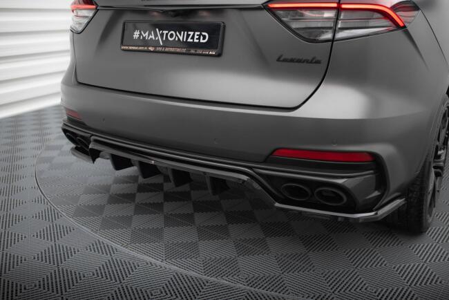 Maxton Design mittlerer Heckdiffusor DTM Look für Maserati Levante Trofeo Mk1 Hochglanz schwarz