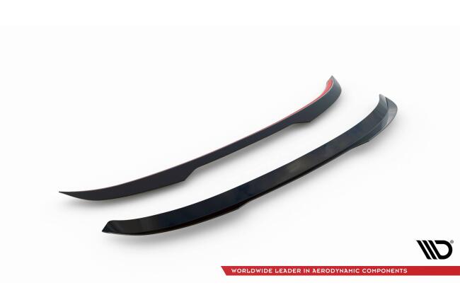 Maxton Design Spoiler Lippe für Peugeot 308 SW Mk3 schwarz Hochglanz
