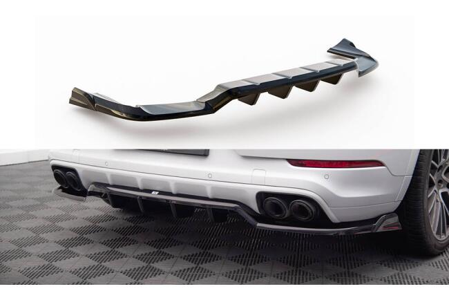Maxton Design mittlerer Heckdiffusor DTM Look für Porsche Cayenne Coupe Mk3 schwarz Hochglanz