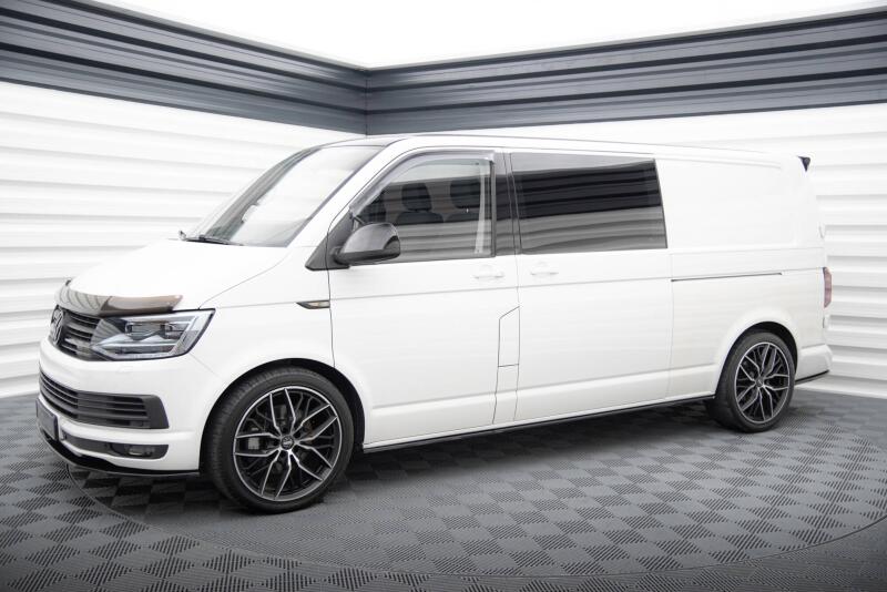 Maxton Design Seitenschweller für Volkswagen T6 Long Facelift Hochglanz schwarz