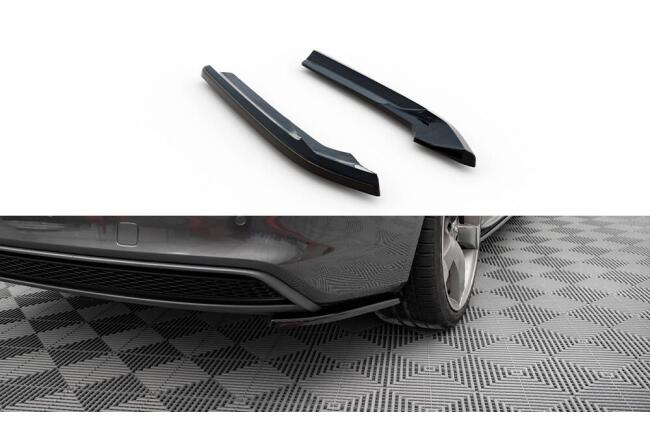 Maxton Design Diffusor Flaps V.2 für Audi A4 S-Line Avant B8 Facelift schwarz Hochglanz
