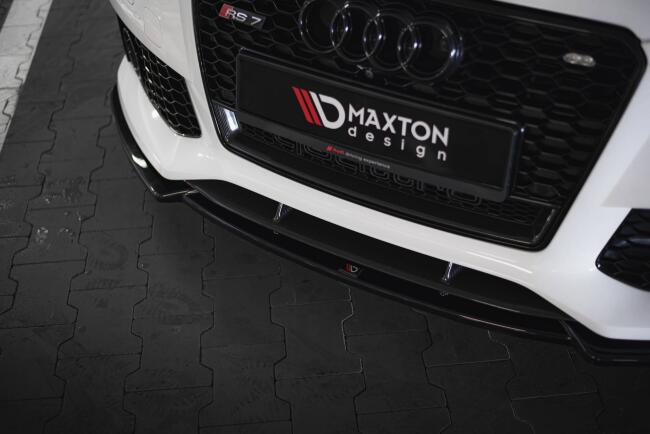 Maxton Design Frontlippe V.3 für Audi RS7 C7 Facelift schwarz Hochglanz