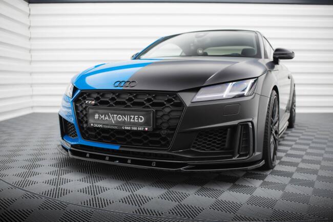 Maxton Design Frontlippe V.2 für Audi TT S 8S Facelift Hochglanz schwarz