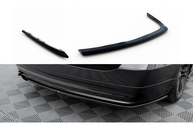 Maxton Design Diffusor Flaps für BMW 3er Touring E91 schwarz Hochglanz