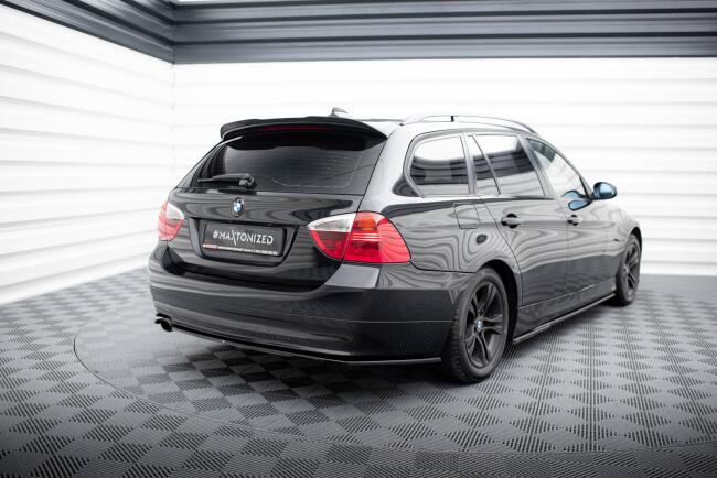 Maxton Design Diffusor Flaps für BMW 3er Touring E91 schwarz Hochglanz