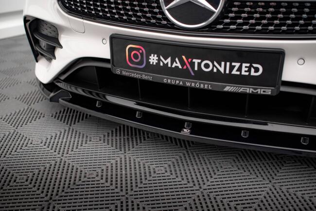 Maxton Design Frontlippe V.2 für Mercedes-Benz E-Klasse W213 Coupe (C238) / Cabriolet (A238) AMG-Line / 53 AMG Hochglanz schwarz