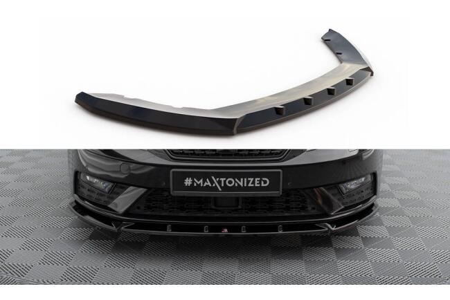 Maxton Design Frontlippe für Seat Leon Mk3 Facelift schwarz Hochglanz