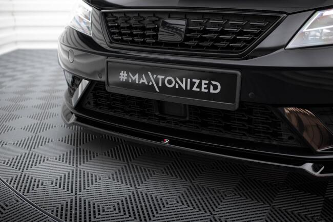 Maxton Design Frontlippe V.2 für Seat Leon Mk3 Facelift schwarz Hochglanz