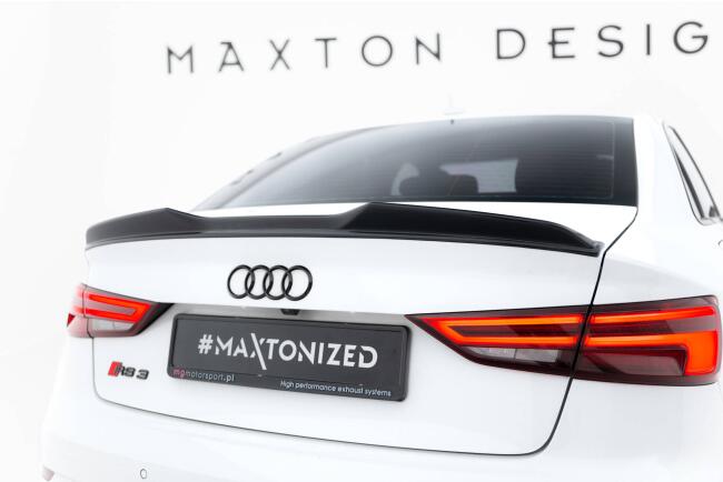 Maxton Design Heckspoiler 3D für Audi A3 / S3 / RS3 / A3 S-Line 8V Limousine 8V (2013-2020) Hochglanz schwarz