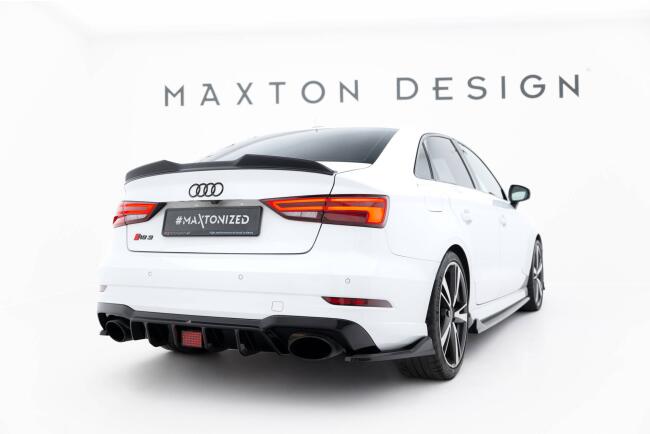 Maxton Design Heckspoiler 3D für Audi A3 / S3 / RS3 / A3 S-Line 8V Limousine 8V (2013-2020) Hochglanz schwarz
