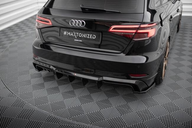 Maxton Design Heckdiffusor V.1 für Audi A3 S-Line Sportback 8V Facelift Hochglanz schwarz