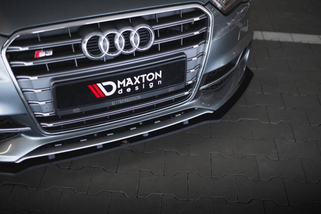 Maxton Design Street Pro Frontlippe für Audi S3 / A3 S-Line Limousine 8V Schwarz-Rot