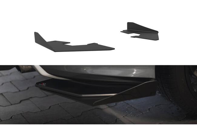 Maxton Design Street Pro Heckdiffusor-Flaps fürAudi S3 Limousine 8V Schwarz matt mit Hochglanz Flaps
