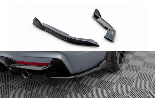 Maxton Design Diffusor Flaps (Paar) V.5 für BMW 4er Coupe M-Paket F32 Hochglanz schwarz