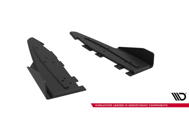 Maxton Design Street Pro Diffusor Flaps für Ford Mustang GT Mk6 Schwarz matt mit Hochglanz Flaps