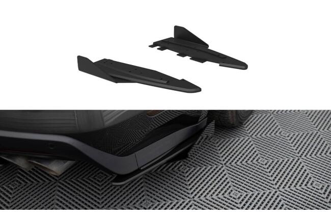 Maxton Design Street Pro Diffusor Flaps für Ford Mustang GT Mk6 Schwarz-Rot mit Hochglanz Flaps
