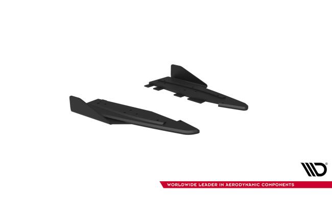 Maxton Design Street Pro Diffusor Flaps für Ford Mustang GT Mk6 schwarz rot mit Hochglanz Flaps