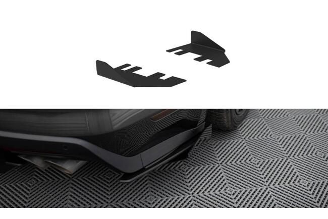 Maxton Design Street Pro Heckdiffusor-Flaps für Ford Mustang GT Mk6 Schwarz matt mit Hochglanz Flaps