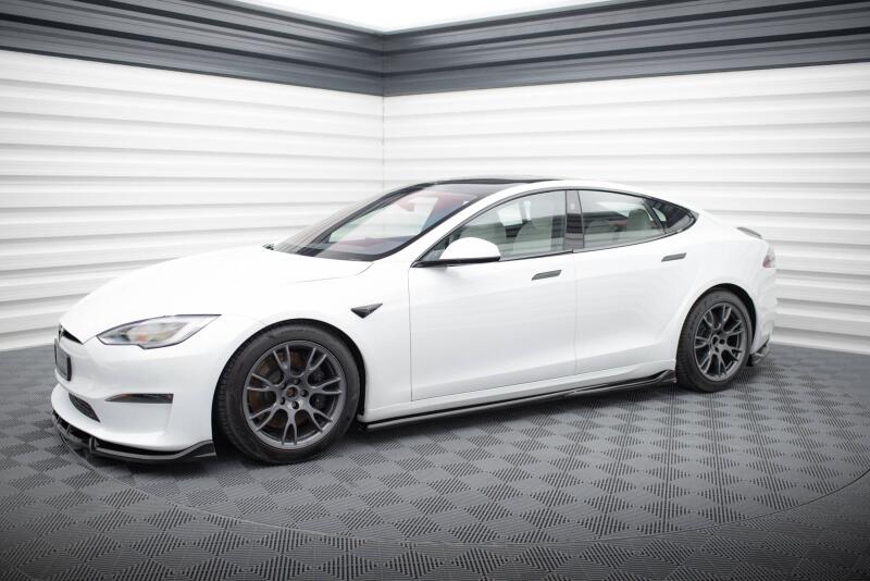 Maxton Design Seitenschweller fürTesla Model S Plaid Mk1 Facelift Hochglanz schwarz