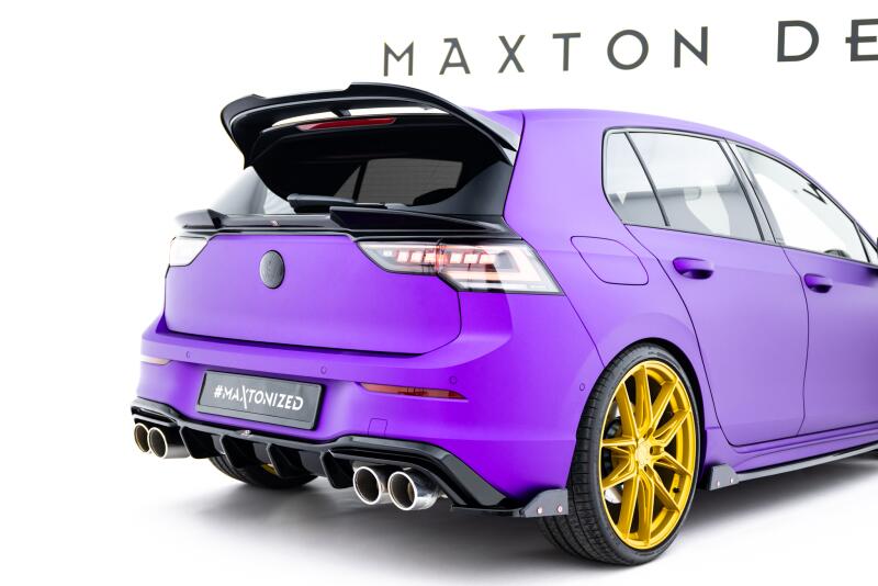 Maxton Design Diffusor Flaps mit Flaps V.6 für Volkswagen Golf 8 R Hochglanz schwarz