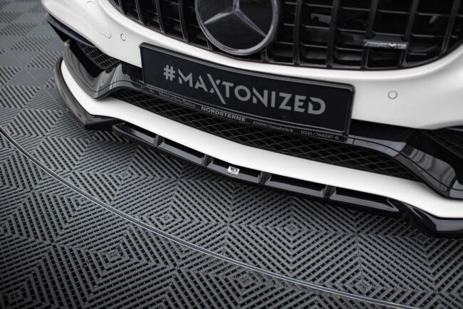 Maxton Design Frontlippe V.2 für Mercedes-AMG C63 Limousine / Kombi W205 / S205 schwarz Hochglanz
