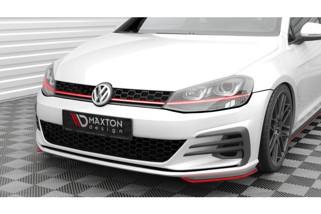 Maxton Design Frontlippen-Flaps für Volkswagen Golf GTI Mk7 Facelift Hochglanz schwarz