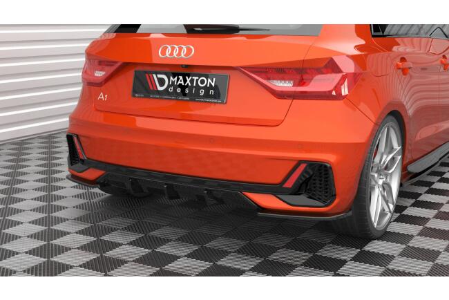 Maxton Design Diffusor Flaps V.2 für Audi A1 S-Line GB schwarz Hochglanz