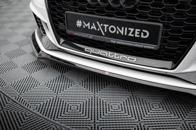 Maxton Design Frontlippe V.4 für Audi RS3 Limousine 8V Facelift Hochglanz schwarz