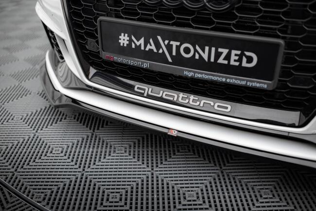 Maxton Design Frontlippe V.5 für Audi RS3 Limousine 8V Facelift schwarz Hochglanz