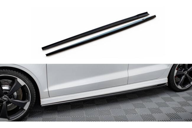 Maxton Design Seitenschweller V.2 für Audi RS3 Limousine 8V Facelift Hochglanz schwarz