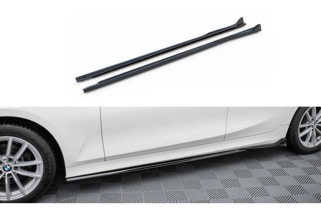 Maxton Design Seitenschweller für BMW 3er Limousine / Touring G20 / G21 Facelift Hochglanz schwarz