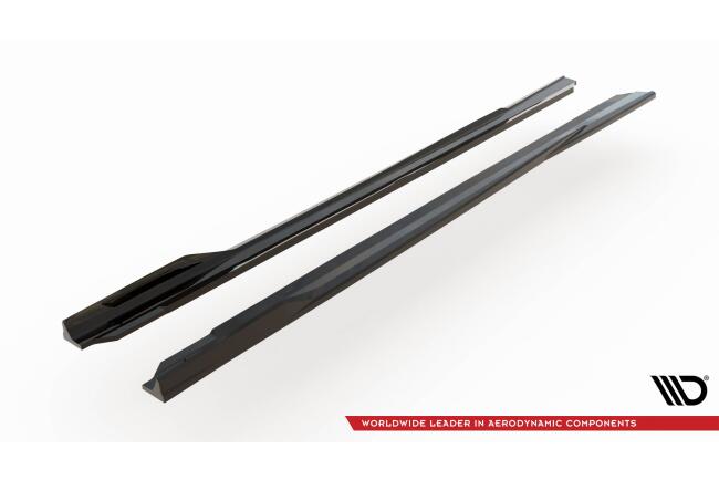 Maxton Design Seitenschweller (Paar) V.2 für BMW 5er / I5 M-Paket G60 / G61 Hochglanz schwarz