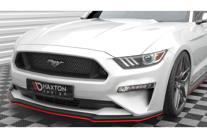 Maxton Design Frontlippe V.2 für Ford Mustang Mk6 Facelift Hochglanz schwarz