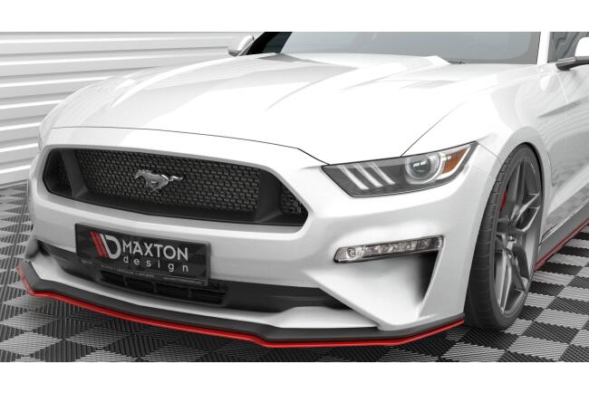 Maxton Design Frontlippe V.2 für Ford Mustang Mk6 Facelift schwarz Hochglanz