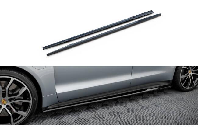 Maxton Design Seitenschweller für Porsche Taycan / Taycan 4 / Taycan 4S / Taycan GTS Mk1 Hochglanz schwarz