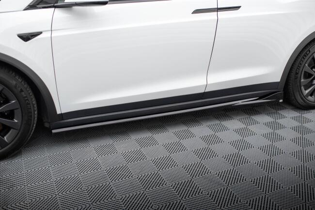 Maxton Design Seitenschweller für Tesla Model X Mk1 Facelift schwarz Hochglanz