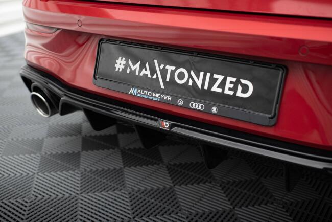 Maxton Design Heckdiffusor mit Sportauspuff Attrappe Chrom für VW Golf 8 GTE / GTD / R-Line