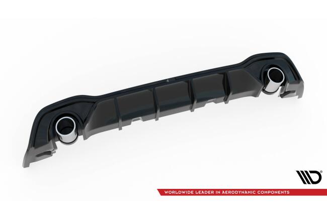 Maxton Design Heckdiffusor mit Sportauspuff Attrappe Chrom für VW Golf 8 GTE / GTD / R-Line