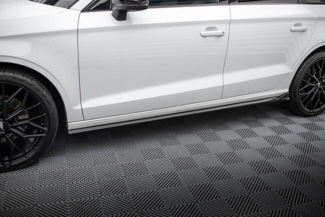 Maxton Design Seitenschweller für Audi A3 Limousine 8V Hochglanz schwarz