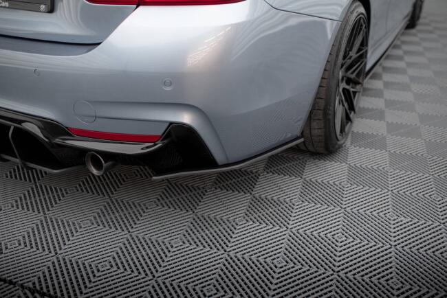 Maxton Design Street Pro Diffusor Flaps (Paar) für BMW 435i Coupe M-Paket F32 Schwarz