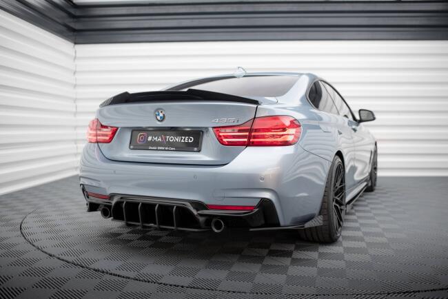 Maxton Design Street Pro Diffusor + Flaps für BMW 435i Coupe M-Paket F32 Schwarz