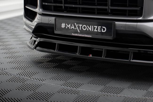 Maxton Design Frontlippe für Porsche Cayenne Mk3 Facelift Hochglanz schwarz