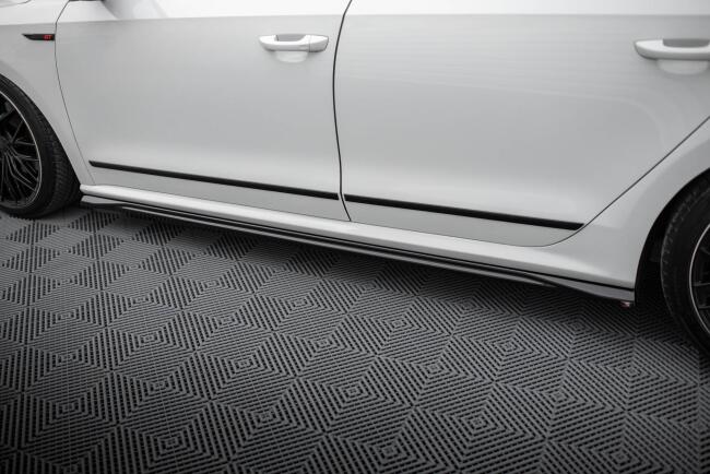Maxton Design Seitenschweller für Volkswagen Passat GT B8 Facelift USA Hochglanz schwarz