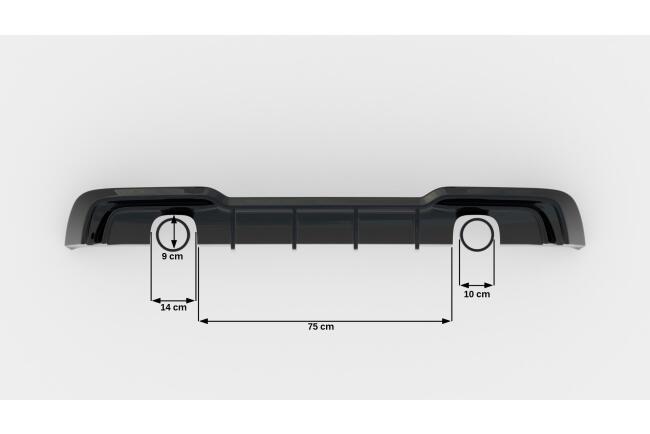 Maxton Design Heckdiffusor V.2 für Audi A3 S-Line Sportback 8V Facelift Hochglanz schwarz