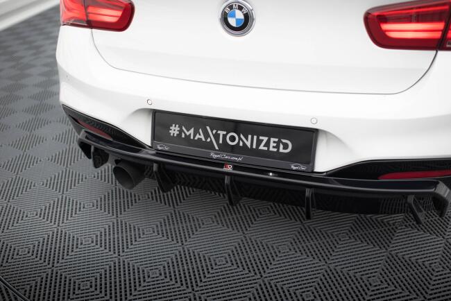 Maxton Design Heckdiffusor V.1 für BMW 1er M-Paket F20 Facelift Hochglanz schwarz