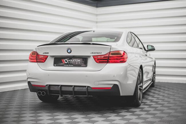 Maxton Design Street Pro Heckdiffusor V.1 für BMW 4er M-Paket F32 mir roten Streifen