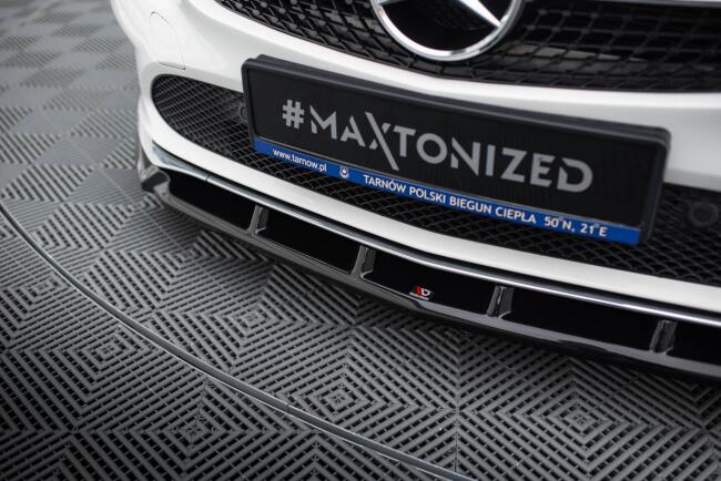 Maxton Design Frontlippe für Mercedes-Benz CLA C117 Facelift Hochglanz schwarz