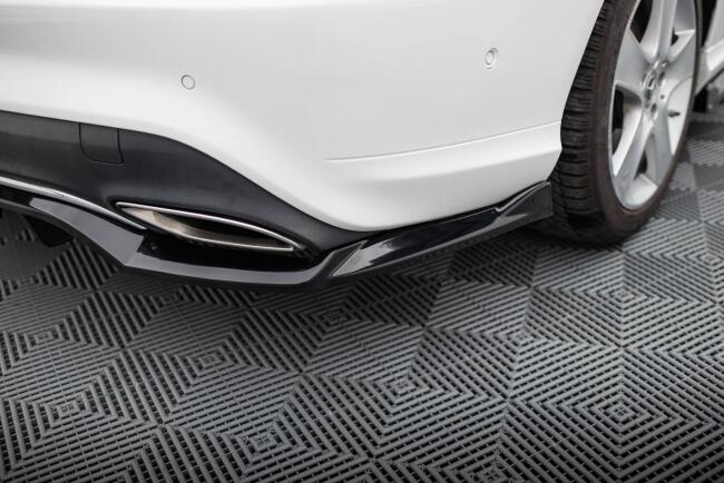 Maxton Design Mittlerer Heckdiffusor für Mercedes-Benz CLA C117 Facelift Hochglanz schwarz