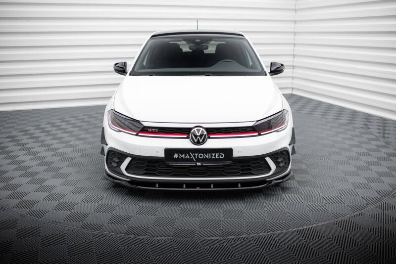 Maxton Design Frontlippe V.1 für Volkswagen Polo GTI Mk6 Facelift Hochglanz schwarz