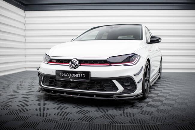 Maxton Design Frontlippe V.2 für Volkswagen Polo GTI Mk6 Facelift Hochglanz schwarz